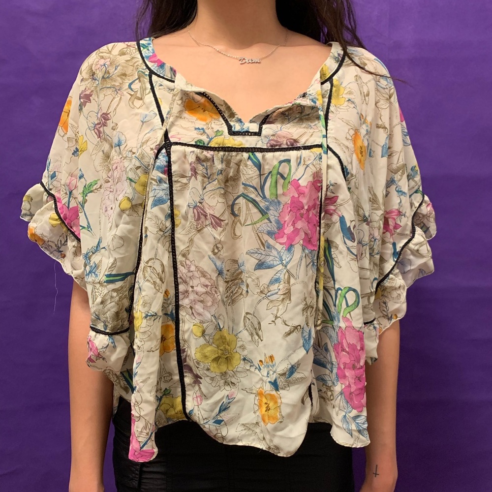 H&M Floral Ruffled Blouse